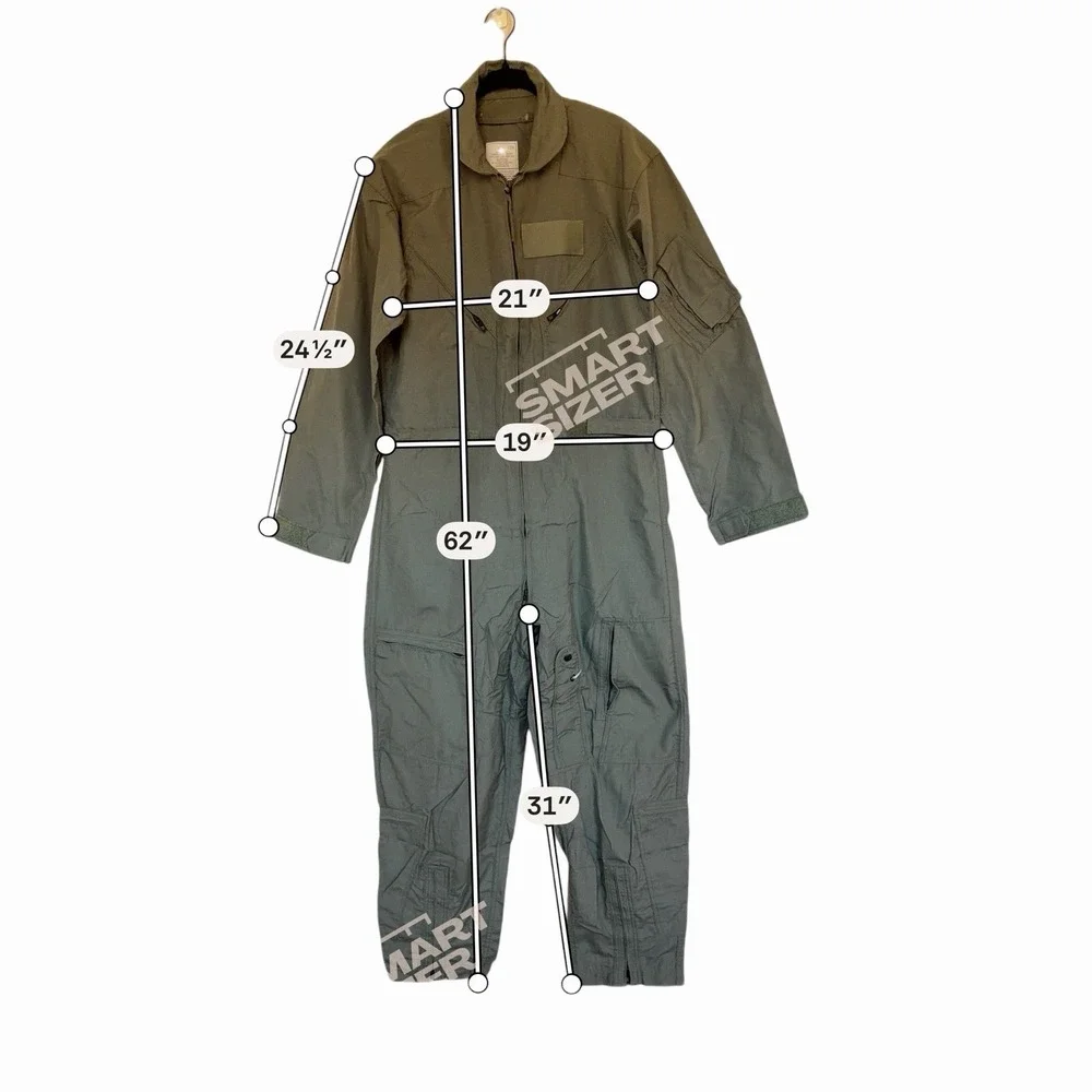 Military USGI Nomex CWU-27/P Flight Suit Flame Resistant Utility Coveralls 42R - Picture 3 of 5